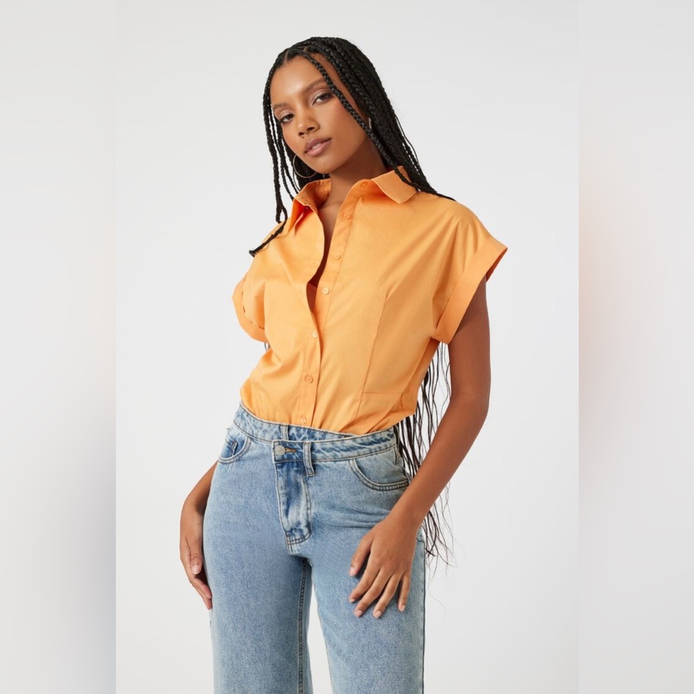 Poplin Cuffed Shirt Bodysuit